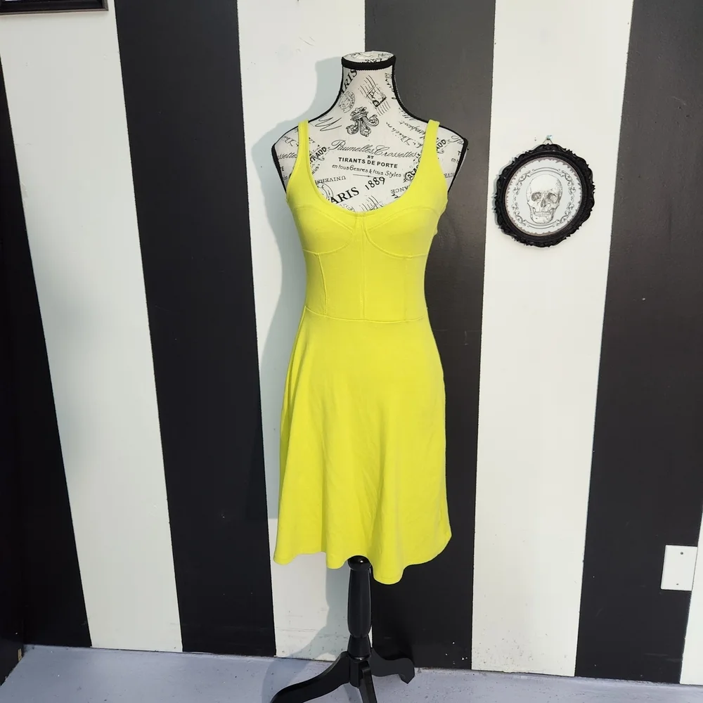 Emo Neon Lime Ribbed Tank Top - Picture 3 of 7